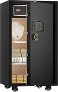 TIGERKING 7.2 Cu Ft Large Home Security Safe – Solid Steel Jewelry Cabinet, Touchscreen Keypad, Adjustable Shelves, Easy to Use, Anti-Theft Protection, Perfect for Families (Black, Classic Style)
