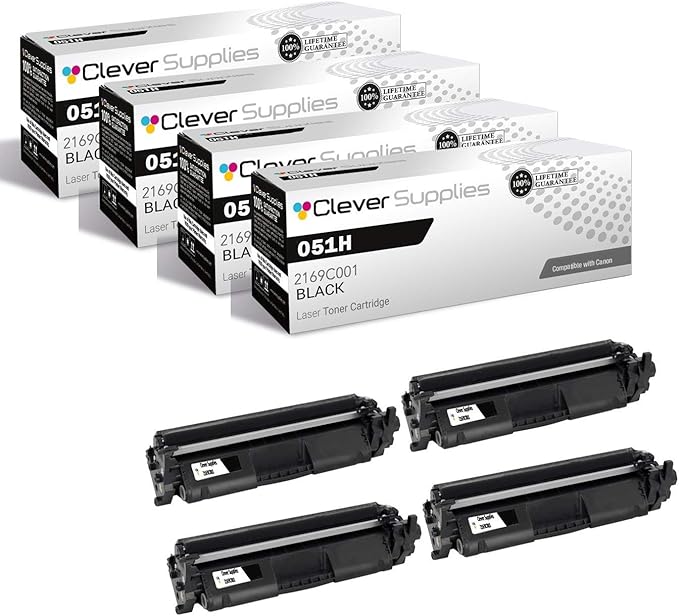CS Compatible Toner Cartridge Replacement for Canon 051H 2169C001 Black ImageClass LBP162dw MF264dw MF267dw MF269dw Toner Cartridge 4 Pack
