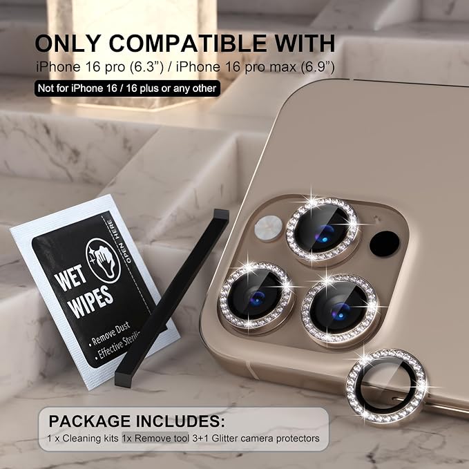 Choiche Compatible for iPhone 16 Pro/iPhone 16 Pro Max Camera Lens Protector - Image 2