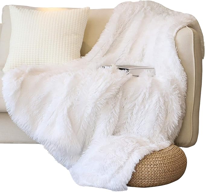 Tuddrom Decorative Extra Soft Faux Fur Throw Blanket 50" x 60", Solid by Tuddrom