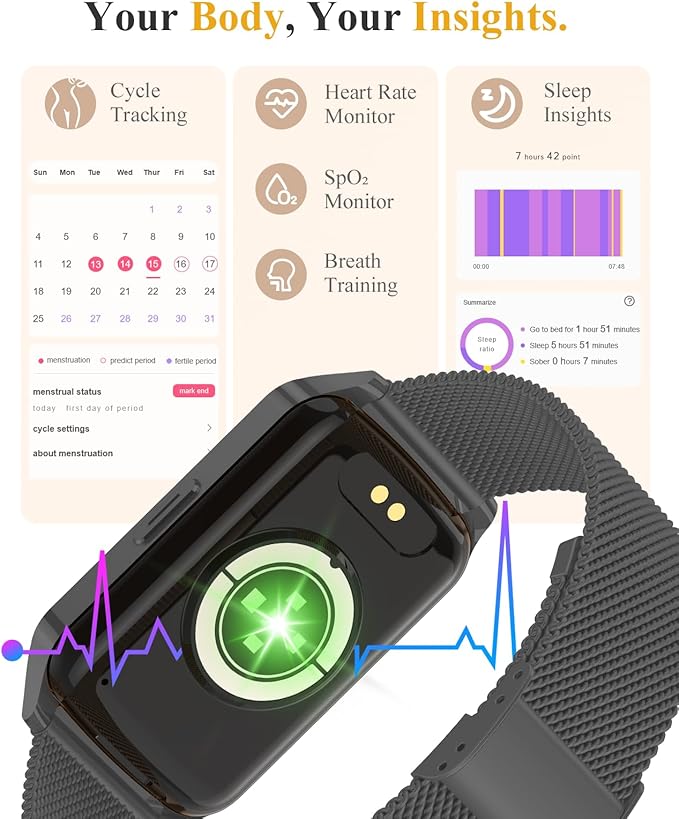ChronArk Fitness Tracker Watch for Women Men, Step Counter Compatible with iPhone Android, IP68 Waterproof Activity Tracker with Sleep Monitor, 110+ Sports Pedometer (Minimalist, ObsidianBlack, 1.57)