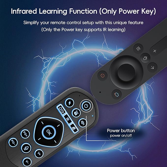 iPazzPort Air Mouse Remote with Keyboard, 2.4G Wireless & Bluetooth Backlit Controller, 7-Color LED, Rechargeable Type-C, IR Learning for Smart TV, Android Box, PC, HTPC