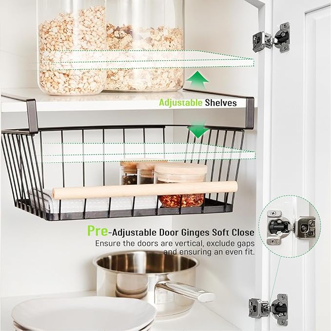 Wall Kitchen Cabinets, RTA Cabinets, White Shaker Cabinet, Wall Mounted, RTA Upper Cabinet, Modern for Kitchen and Bathroom with Door (White, 12" W x 42" H x 12" D)