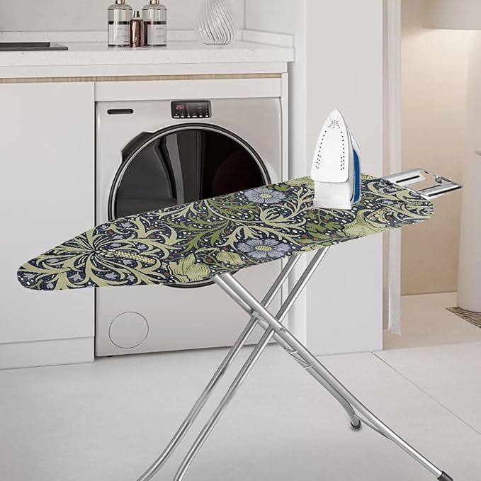 ZCFYGDX William Morris Prints Ironing Board Cover with Elastic Edge 3 Bottom Nylon Buckle Straps Breathable Resist Scorch Staining Suitable for Size-M Iron Board House Oil Paintings Art Decor