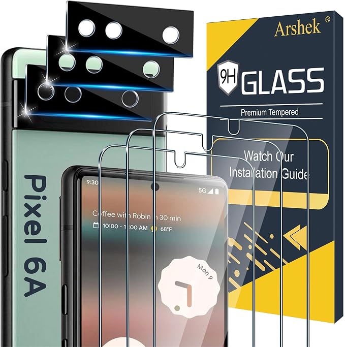 Glass Screen Protector for Google Pixel 6a 5G, 9H Tempered Glass, Fingerprint by Arshek