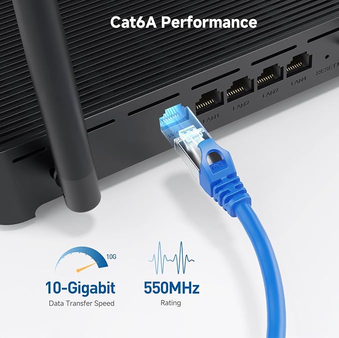 Cable Matters 10Gbps 5-Pack Snagless Short Shielded Cat 6A Ethernet Cable - 3ft - Image 3