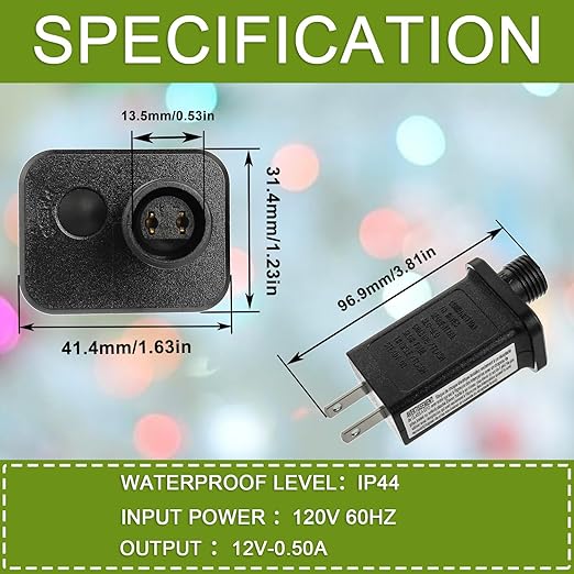 SIGANDG 12V 6W LED Transformer Replacement Class 2 Power LED Controller with 8 Modes Supply for Christmas String Light Inflatable Decorations IP44 Waterproof Low Voltage Transformer(2 Pcs)