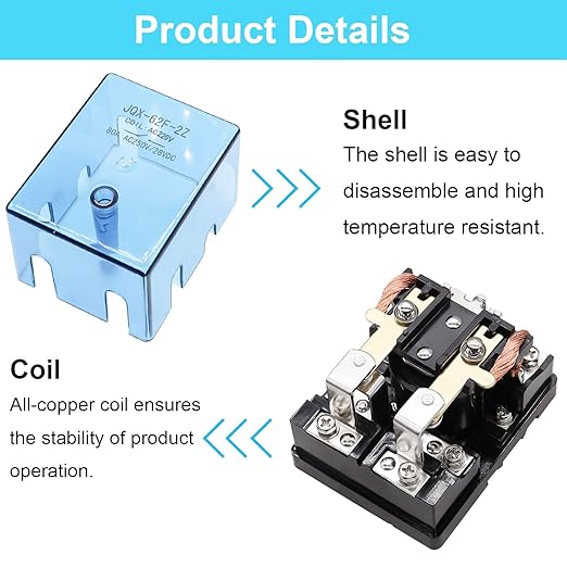TWTADE/JQX-62F-2Z Coil Voltage AC 220V 80A DPDT Electronmagnetic Relay,High Power Relay (AC 220V)