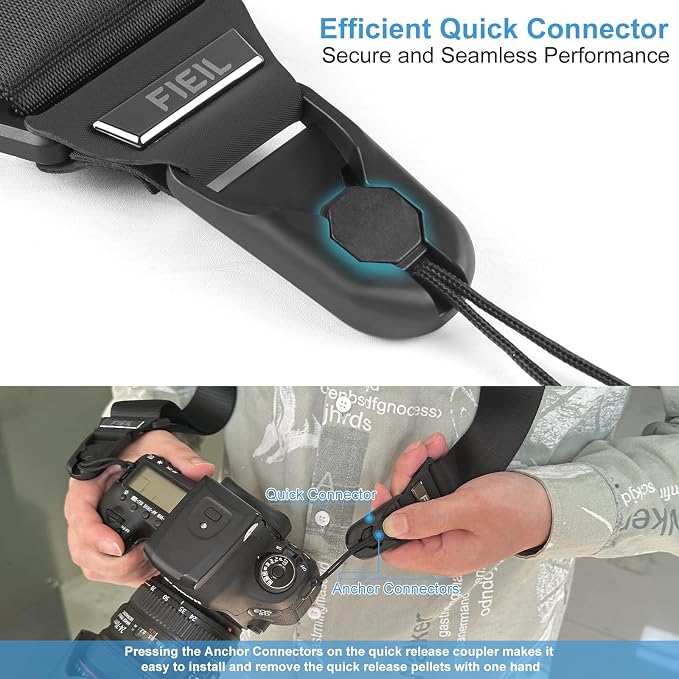 FIEIL Camera Strap with Quick Release Plate, Adjustable Camera Neck Strap - Image 4