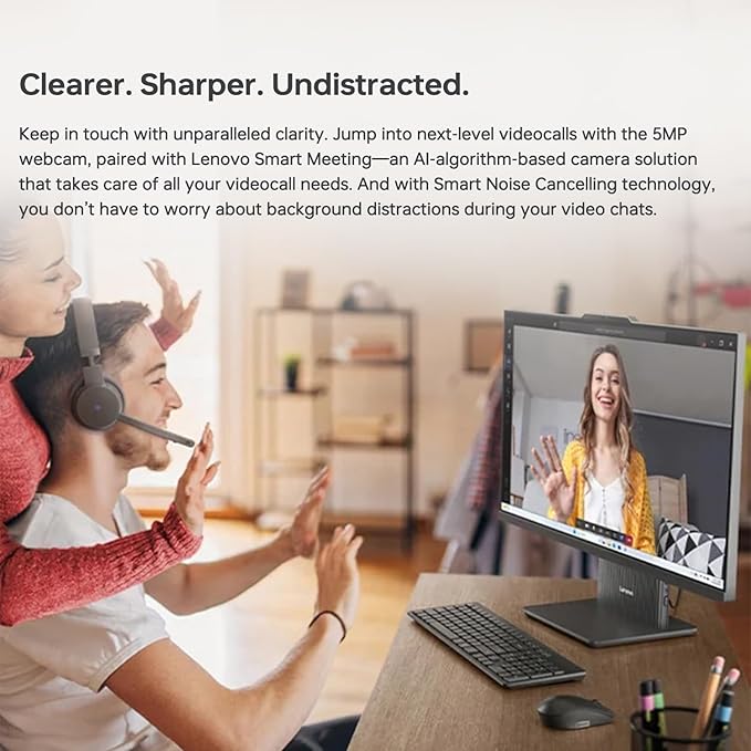 Lenovo IdeaCentre Business Computer All-in-One PC, 27" FHD 100Hz Display, Intel Core i7-13620H, 16GB DDR5, 1TB SSD, Wi-Fi 6, Windows 11 Pro with AI & Microsoft Copilot, Wireless KB & M, Grey
