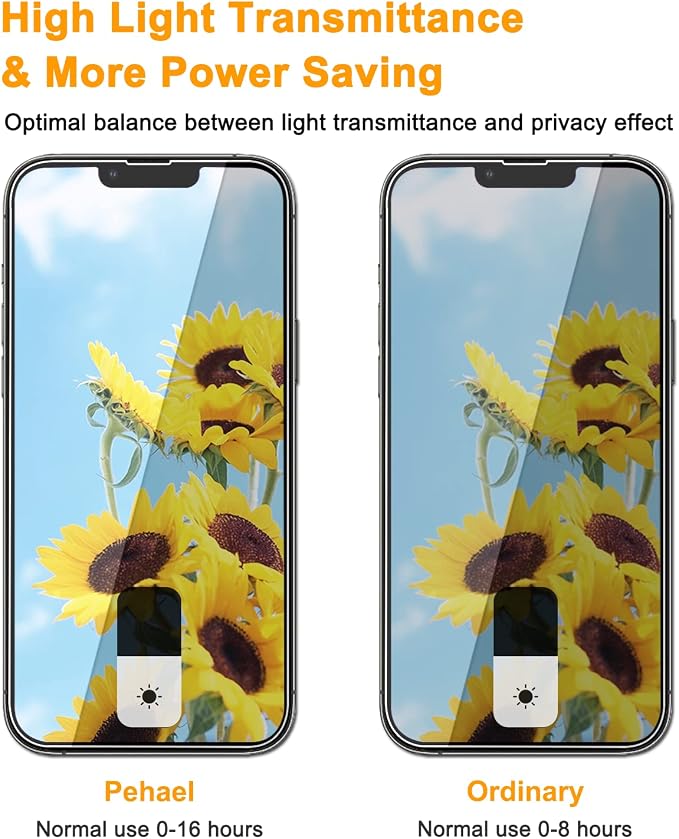PEHAEL 2+2 Pack for iPhone 13 Pro Privacy Screen Protector - Image 3