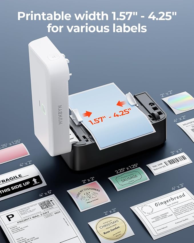 MUNBYN Bluetooth Thermal Label Printer RW403B, Wireless 4x6 Shipping Label - Image 3