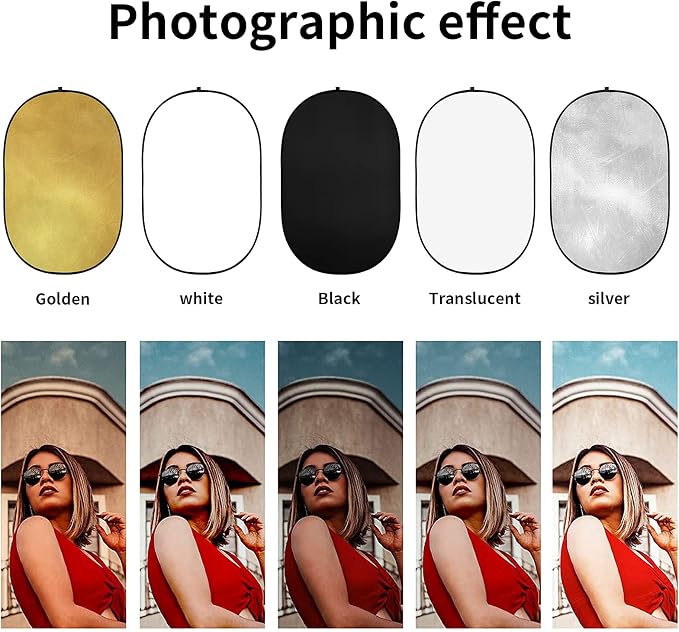 GODOX 32"x47"/80x120cm Collapsible Photography Light Reflector, 5-in-1 Oval - Image 3
