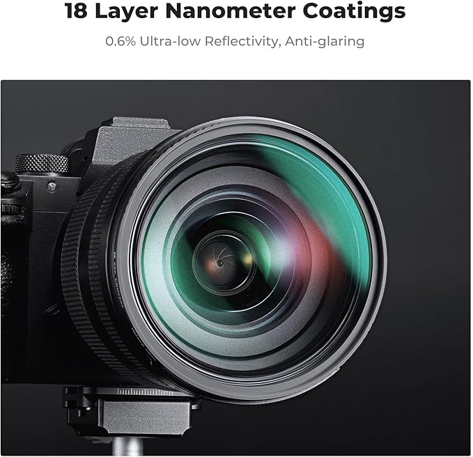 K&F CONCEPT 55mm Black Diffusion 1/4 & 1/8 Filters Kit Mist Cinematic Effect - Image 5