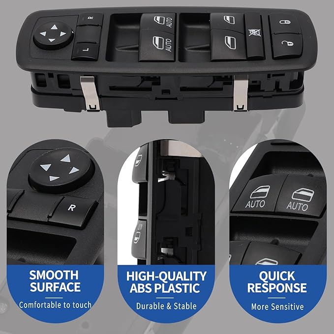 AMICAREP Master Power Window Switch Driver Side Compatible with 2012-2019 Dodge Grand Caravan Chrysler Town & Country 3+0 Pin Replaces# 68110871AA 68298871AA