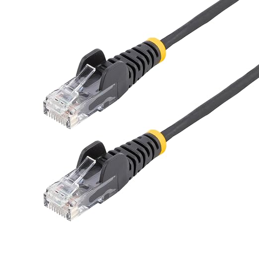StarTech.com 5ft Black Slim CAT6 Ethernet Cable, Snagless RJ45, 28AWG Pure Bare by StarTech