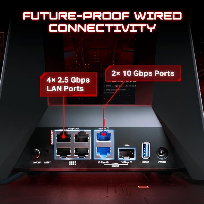 TP-Link Tri-Band BE19000 Wi-Fi 7 Gaming Router Archer GE800 | 12-Stream | 2×10G - Image 4