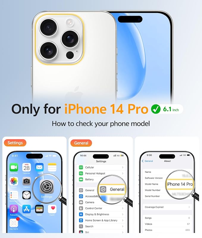 FNTCASE for iPhone 14 Pro Case: Anti Yellowing Transparent Clear Magnetic Phone - Image 2
