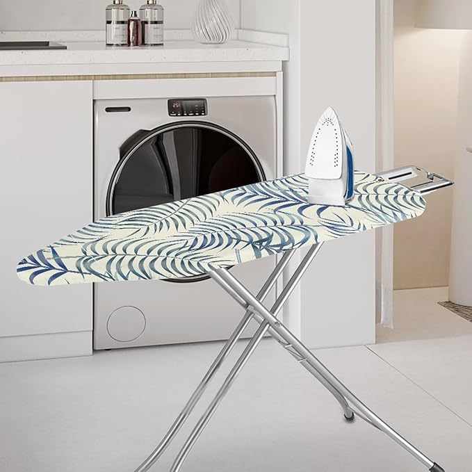 ZCFYGDX Easy Installation 14 x 45 Ironing Board Covers - Hawaiian Palm Leaf Print Elastic Edge & Nylon Buckle Straps Fasteners, Suitable for Most Iron Board, Stain Resistant Protective Cover
