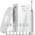 Aquasonic Vibe Series Ultra-Whitening Toothbrush – ADA Accepted Electric Toothbrush - 8 Brush Heads & Travel Case – 40,000 VPM Motor & Wireless Charging - 4 Modes w Smart Timer – Optic White