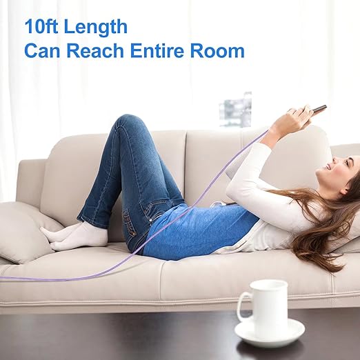 Durcord USB C to USB C Cable, 2Pack 100W 10ft USB C Charger Cable Fast Charging for Android/Phone/Pad, Type C to Type C Charger Braided USB Cable Compatible with Phone 16/15 Pro Plus Max Purple