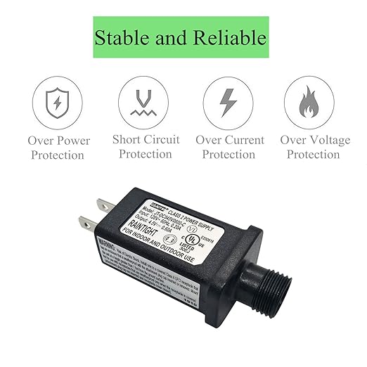 4.5V LED Controller LED Transformer Class 2 Power Supply, IP44 Waterproof Low Voltage Transformer US Plug for Christmas Light, String Light (4.5v 0.6a 1pack)