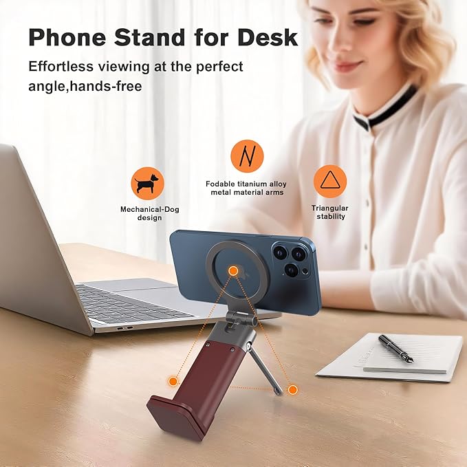 for MagSafe Airplane Phone Holder Mount Travel Essentials for Plane,N55*40 Pro Magnetic Phone Stand for Desk Tray Table 360° Swivel travel gifts for Women Men Airplane Gadgets Cruise Must Haves Red