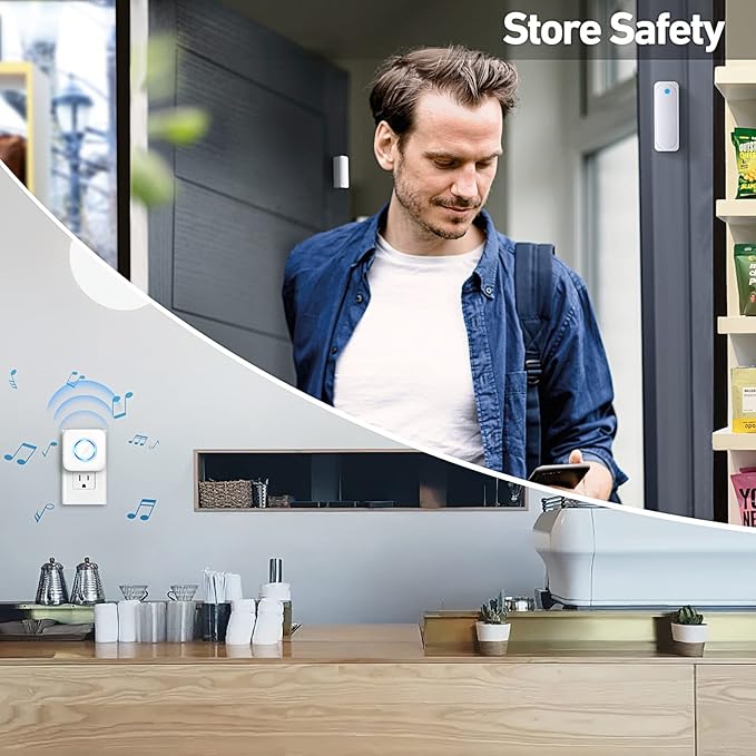 Door Chime, Satisure Wireless Door Open Contact Sensor Alarm Chime - Image 6
