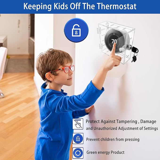 Young Dance Thermostat Lock Box with Key Thermostat Cover Universal Thermostat Lock Box Clear Small Thermostat Guard for Wall Thermostats for All Type Nest Thermostat 4.72''*4.53''*1.97'' or Smaller