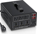 8000W Voltage Converter Transformer Step Up 110V/120V to220V/240V or Step Down 220V to 110V AC Power Converte, Circuit Breaker Protection, 3 US sockets, 3 Universal sockets, LCD Display