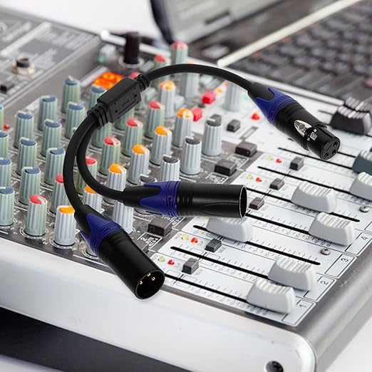 2pcs 2pcs Braided Audio Splitter Cable Male to Dual Female Microphone Accessory Wire with Copper for Stable Signal Transmission and Use