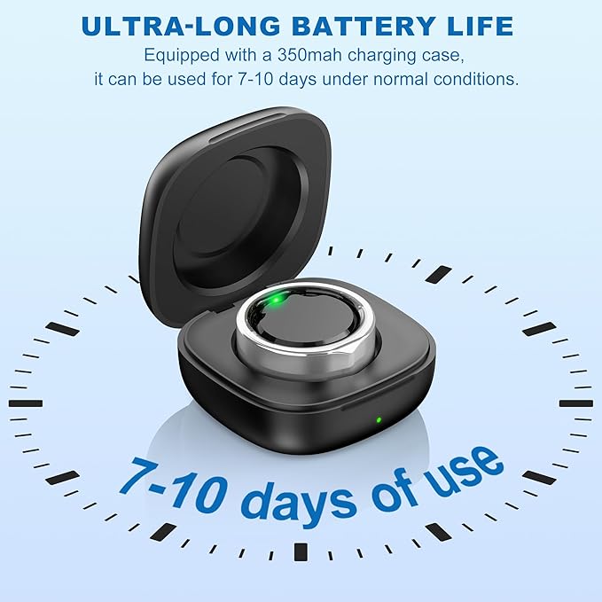 Smart Ring for Women Men, Valentine's Day Gifts, Minimalist Fitness Ring with Heart Rate, Stress, Sleep, Step, Calorie Tracking, 5ATM Waterproof for iPhone and Android,No Subscription (Silver, 10)