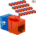 ICC CAT5e Keystone Jack with Slim Profile 180 Degree Punch Down, RJ45 UL Listed by ICC