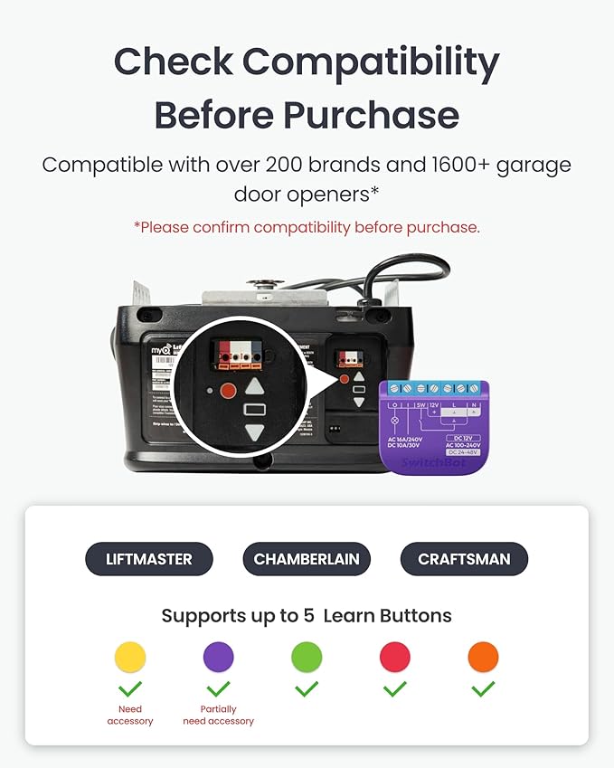 Switchbot WiFi Smart Garage Door Opener, Matter Certified, - Image 2