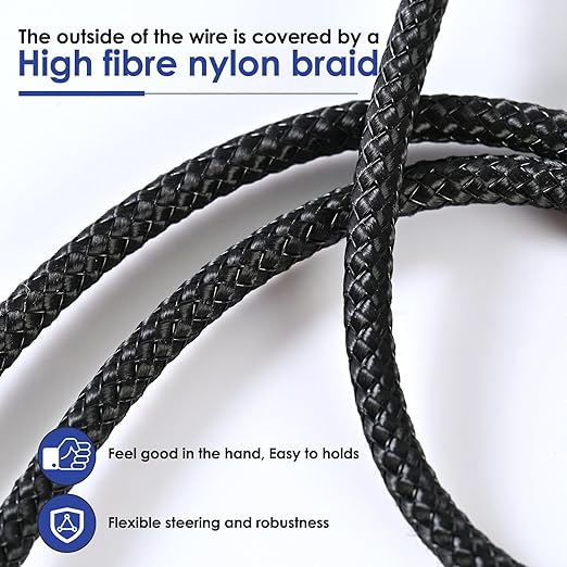 Quelong 2Pcs Headphone Splitter, Dual Headphone Nylon Braided Extension Cable, Hi-Fi Audios Stereo Y Splitter 3.5mm 2 Female 1 Male, Suitable for Phones, PS4, Amplifiers, Smartphones, Tablets,etc.