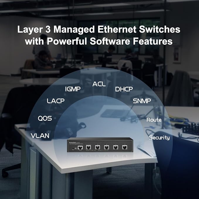 MokerLink 5 Port 10G Managed Ethernet Switch, 10G/5G/2.5G/1G Auto-Adaptive - Image 4