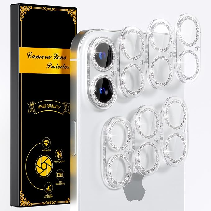 for 6 Pack iPhone 17 / iPhone 16 / iPhone 16 Plus Camera Lens Protector 9H by Beuxece