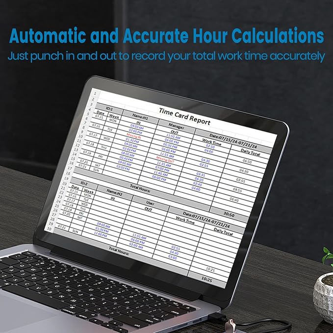 Time Clocks for Employees Small Business Automatic Calculate Hours, 0 Monthly - Image 2