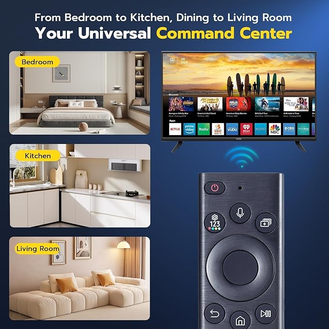 Voice Remote Replacent Control Compatible with Samsung Smart TVs for 2019-2025 Crystal UHD QLED Frame NEO Models (BN59-1385A)