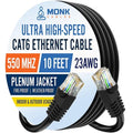 MONK CABLES | CAT6 Ethernet Cable | Plenum Rated | UTP, 550MHz | DSX-8000 by MONKCABLES