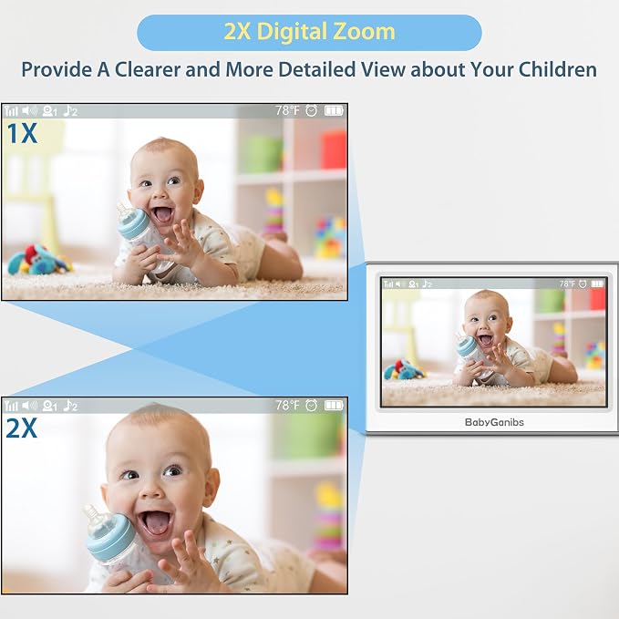 Baby Monitor with Camera and Audio, 4.3'' Video Baby Monitor with 1000ft Long - Image 7