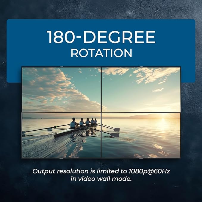 OREI 4K 3x3 Video Wall Controller – HDMI & USB-C Video Wall Processor, 1080p Output per Screen, Multi-Layout Display Modes, 180° Rotation, Bezel Control, RS-232, Audio Extraction