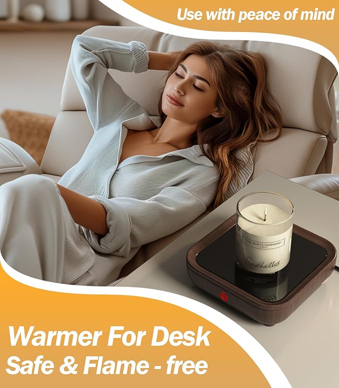 Kepwam Coffee Mug Warmer Smart Cup Warmer - Excellent Heating & Highest Temp Setting & Light Indicator, Coffee Warmer for Desk Auto Shut Off, Candle Warmer Plate for Beverage, Gifts for Women Men Mom