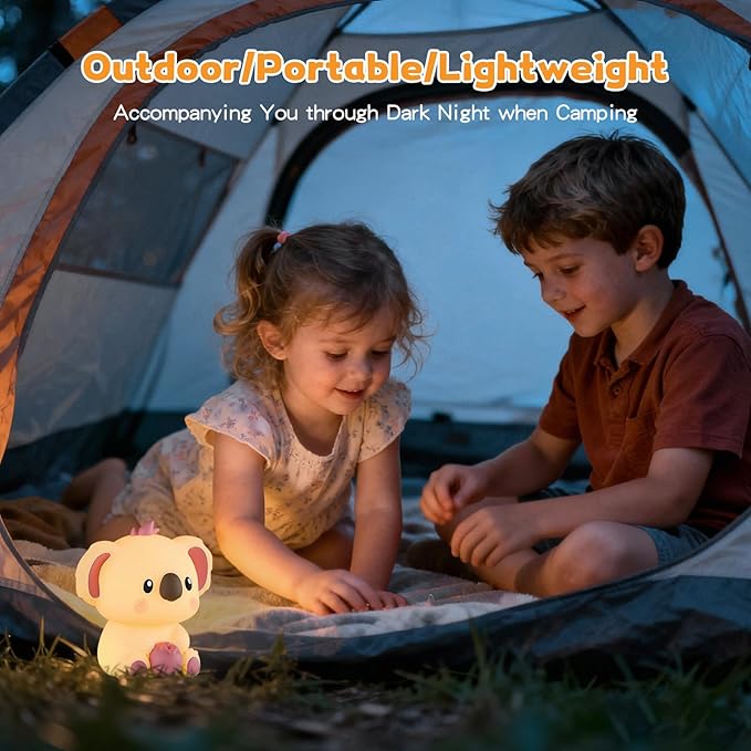 ICARER FAMILY Baby Night Light with Touch Sensor, Koala Rechargeable Nursery Lamp for Kids Room, Dimmable Soft LED Nightlight for Breastfeeding, Bedside, Sleep Aid (Koala)