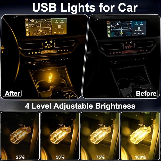 USB Ambient Light, RGB LED USB Light for Car, Office and Desk, 2 Pack – VISB