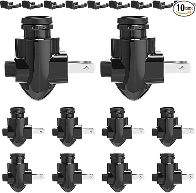 Tuanse 10 Sets Plug in Night Light Module Night Light Base with Shade Mounting Clip Plastic Lights Rotating Base for Making Your Own Decorative (Black)