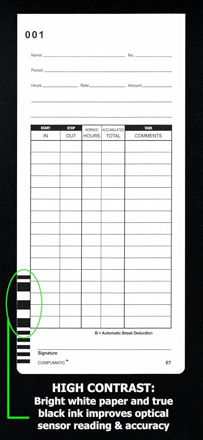 500 Lathem 7000E 7500E Time Clock Cards, E7 Compatible - Image 2