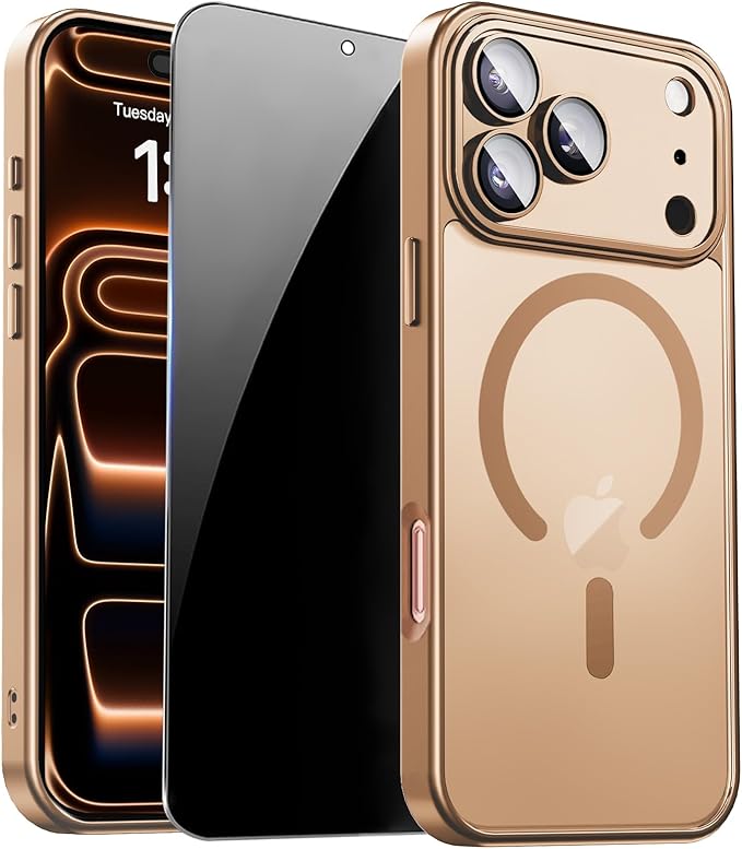 for iPhone 17 Pro Case with Privacy Screen Protector and Camera Protection by ZOZDOKG