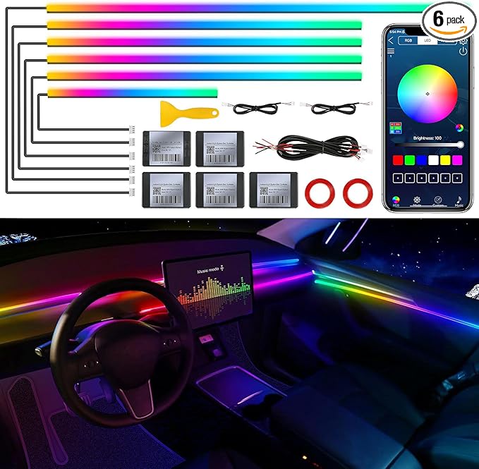 Dreamcolor Acrylic Interior Car LED Strip Light by MAODANER