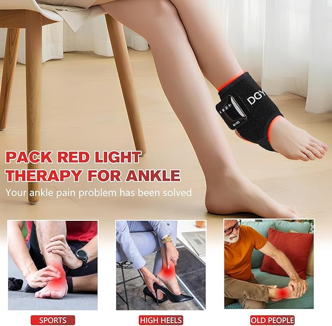 4000mAh Cordless Red Light Therapy for Ankle, Portable Infrared Light Therapy for Wrists Light with 660nm & 850nm NIR Light, Red Light Wrap for Ankle Relaxation 14.2'' x 6.3''（2 Pack